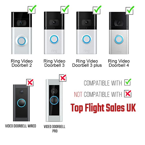 Ring Wireless Video Doorbell Gen 1/2/3/3+/4 Spacer Black/White 10mm - 50mm UK