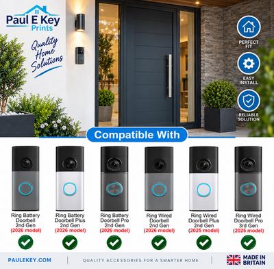 Ring Battery Doorbell Pro (2025) Angle Mount Wedge, Up/Down or Left/Right