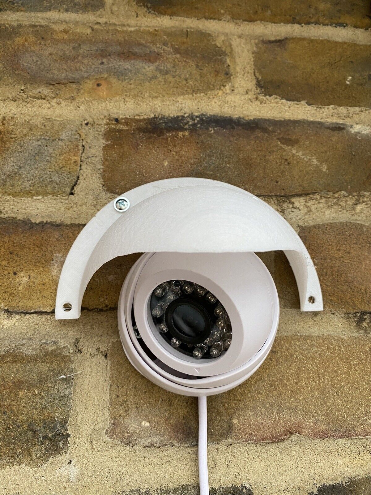 LARGE Rain Sun Shield Weather Cover Anti Glare CCTV Turret Dome Cameras WHITE UK