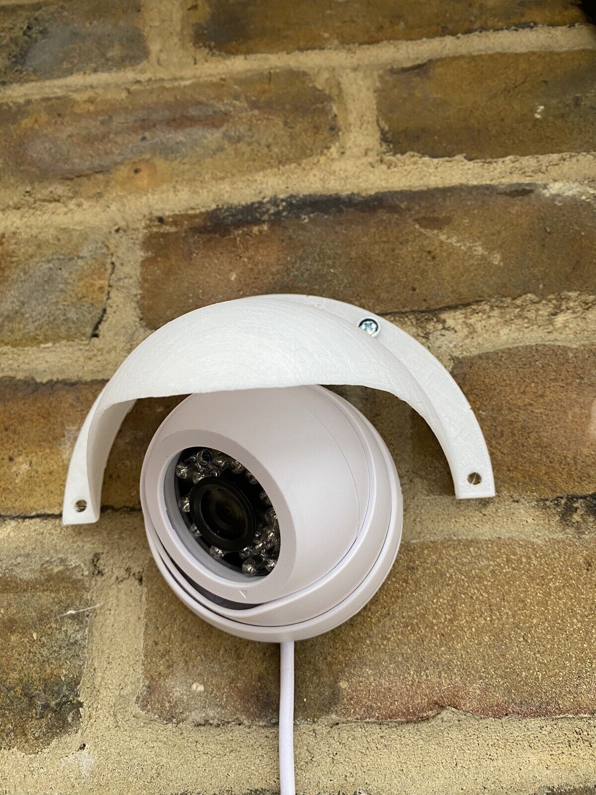 LARGE Rain Sun Shield Weather Cover Anti Glare CCTV Turret Dome Cameras WHITE UK