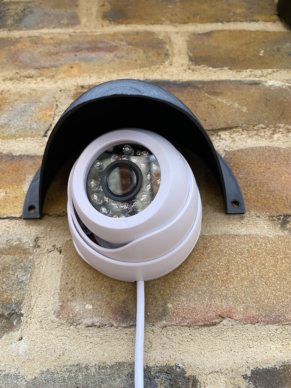 LARGE Rain Sun Shield Weather Cover Anti Glare CCTV Turret Dome Cameras WHITE UK